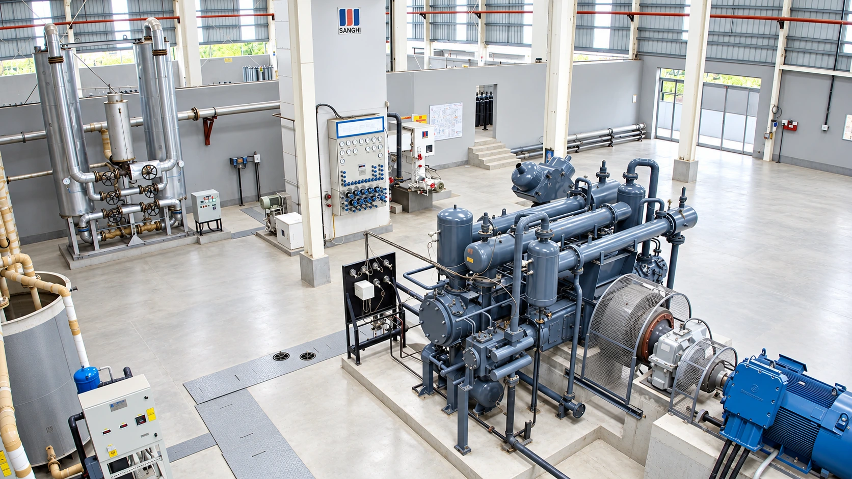 Modern Industrial Compressor Plant Room